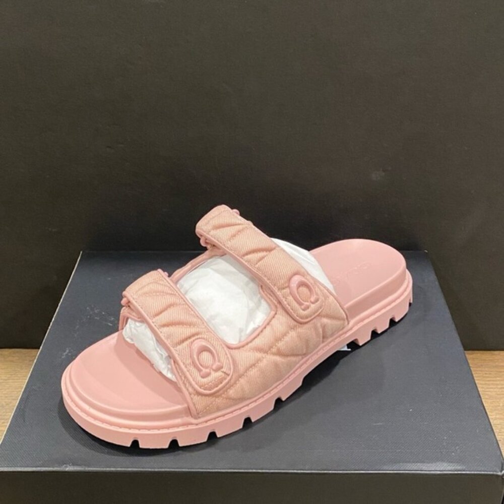 Coach Ballerina Sculpted C Double Band Sandals Shoes Flats Heels Pumps NEW